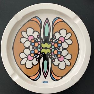 Peter Max Iroquois Psychedelic Pop Art 10" Cigar Ashtray Butterfly Daisies